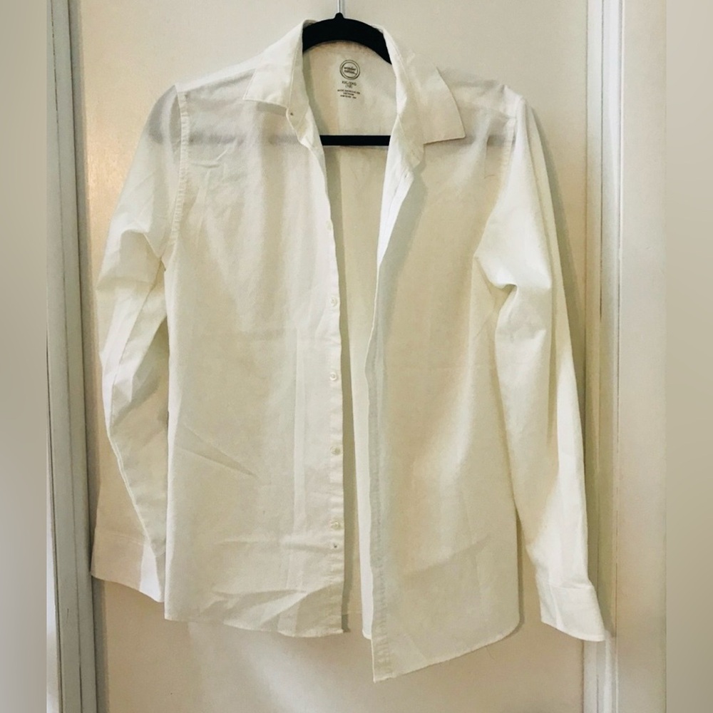 ✨✨5/$10✨✨ Wonder Nation Boys Kids White Long Sleeve Button Down Shirt XXL (18) - Picture 2 of 8